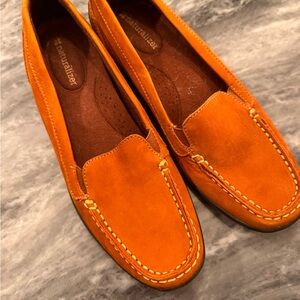 Naturalizer Rust Leather Flat Slip-Ons